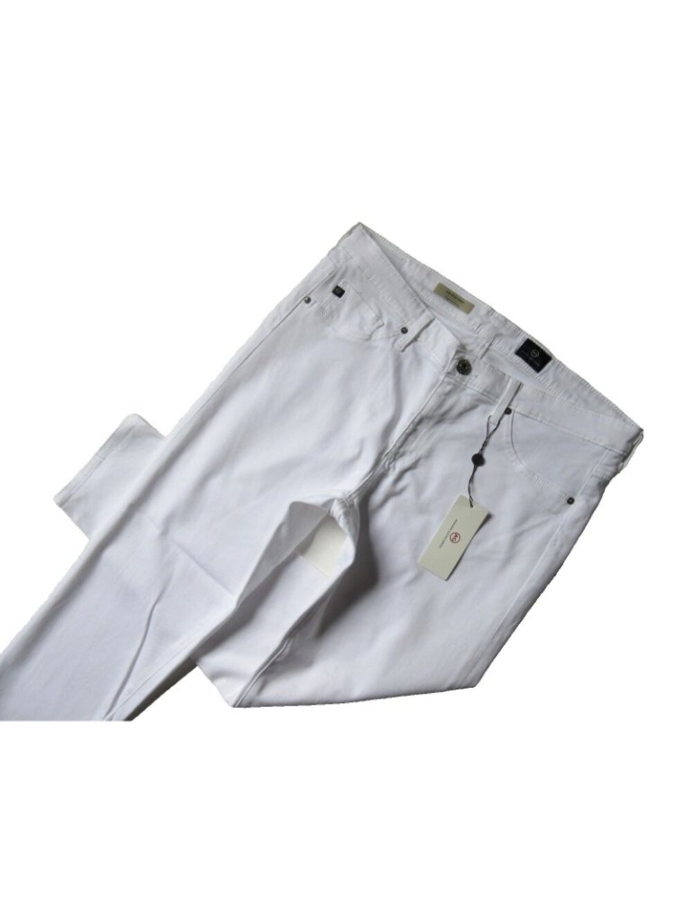 NWT AG Adriano Goldschmied Stilt in White Sateen Cigarette Crop Stretch Jeans 32 - Picture 5 of 8